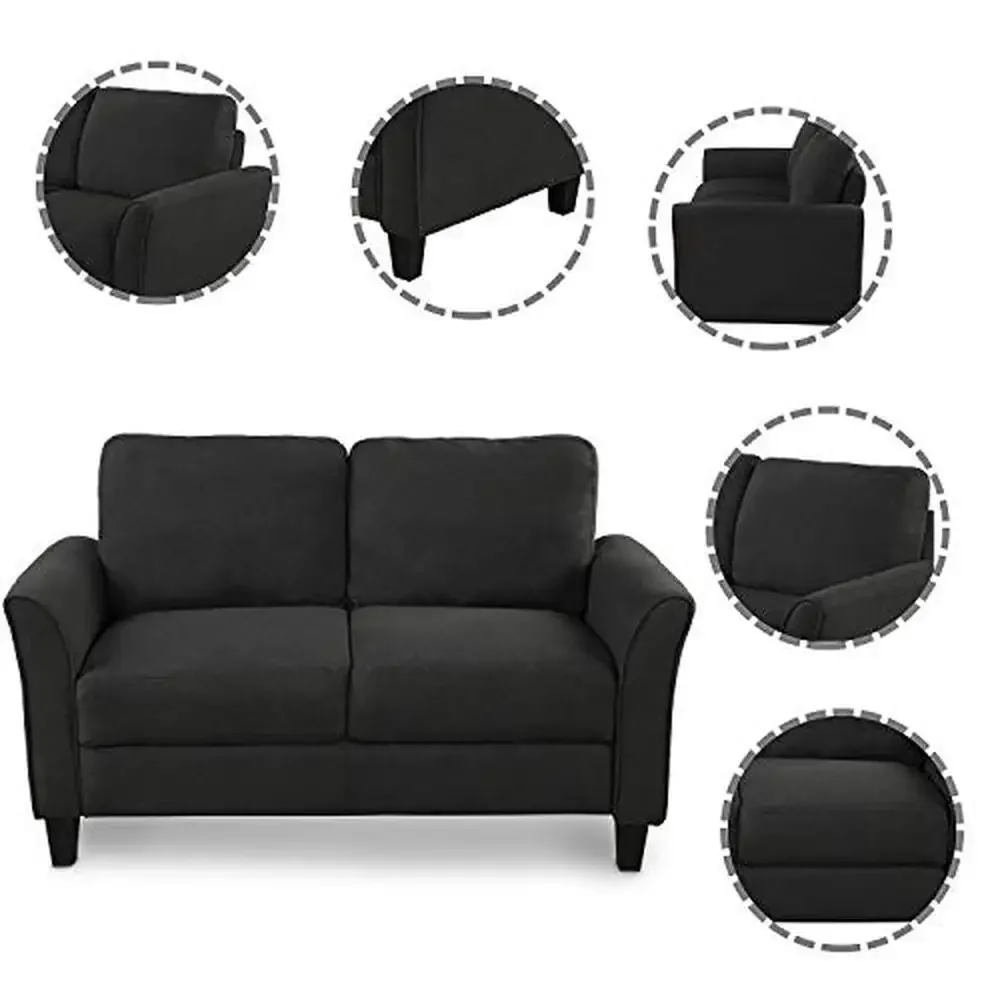 Linen Upholstered 2-Piece Living Room Furniture Set Includes 3-Seater Sofa and Loveseat Sofa