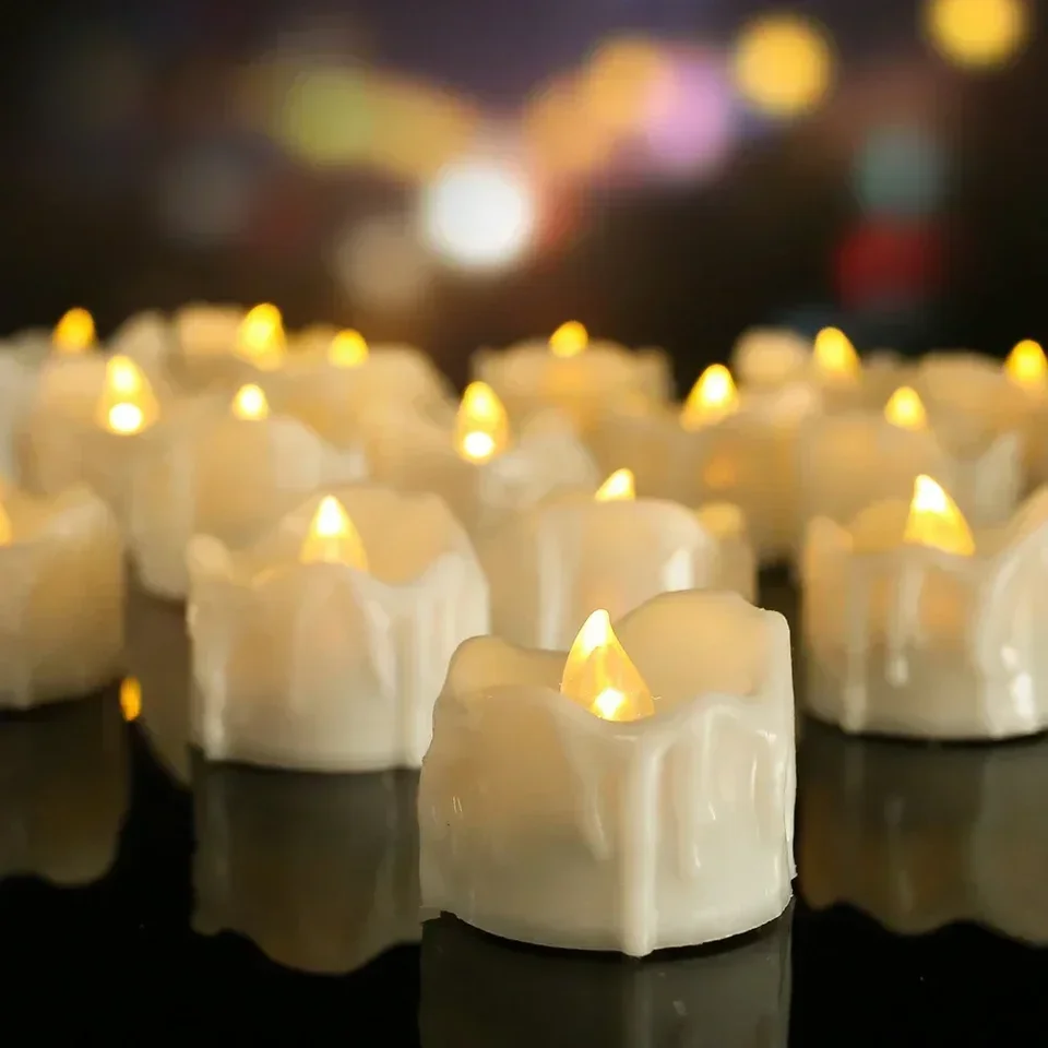 Flickering LED Tealight Candles with Remote Control