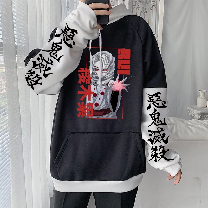Demon Slayer Anime Hoodies Harajuku Kimetsu No Yaiba Rui Cool Manga Men Streetwear Casual Oversized Men Women Winter Sweatshirts 2