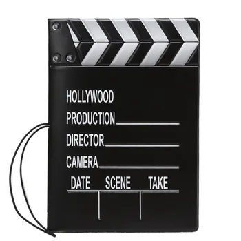 Portafoglio da viaggio porta passaporto modello Clapperboard con ID aziendale Slot per carta di credito Custodia protettiva per passaporto in ardesia