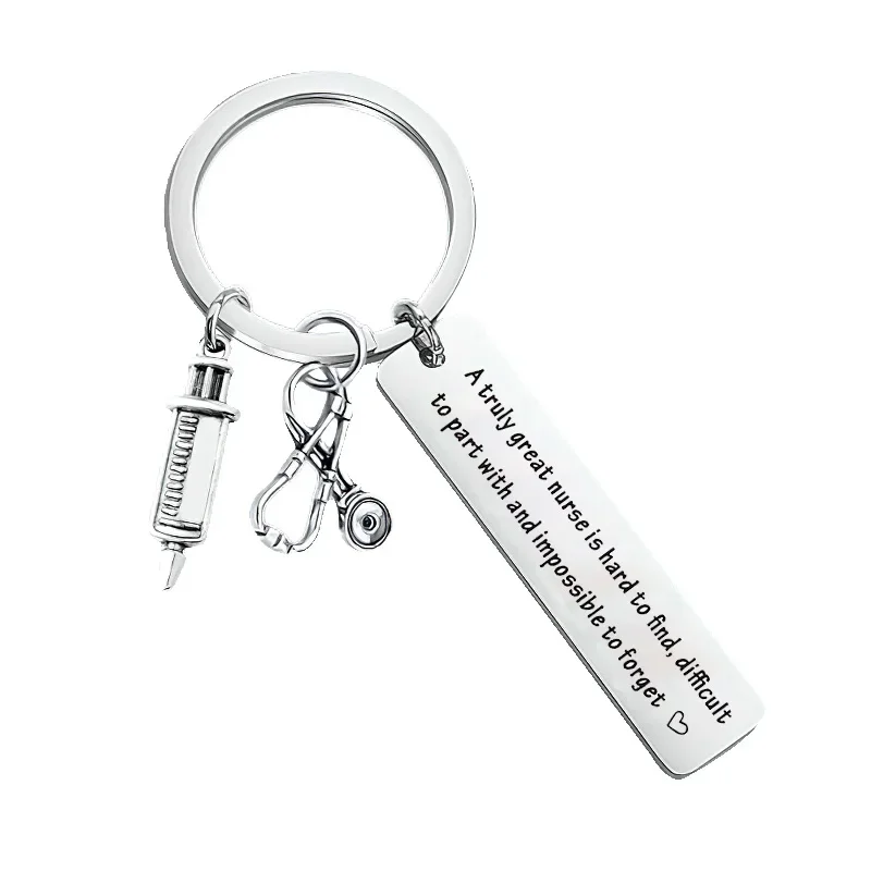 8 Portachiavi Per Infermiera Con Simboli Medici – Siringa, Berretto E Stetoscopio, Colori Assortiti (nero, Bianco, Rosa, Blu), Regalo Per Personale Sanitario