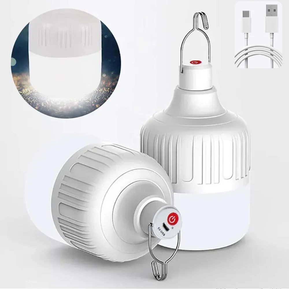 충전식 LED 램프 휴대용 캠핑 전구, USB 전구, 비상 조명 전구, 손전등, 야외 행잉 텐트