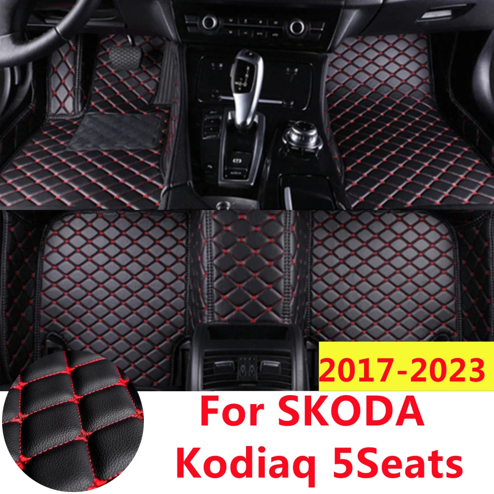 

SJ Full Set Custom Car Floor Mats Fit For SKODA Kodiaq 5Seats 2023 2022 2021 2020-17 Front & Rear Floor Liner Styling Auto Parts