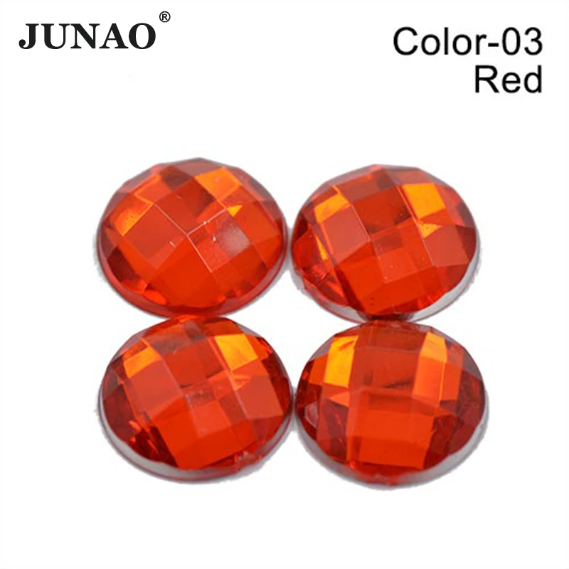 JUNAO1000pc 10mm Light Purple Round Acrylic Rhinestone