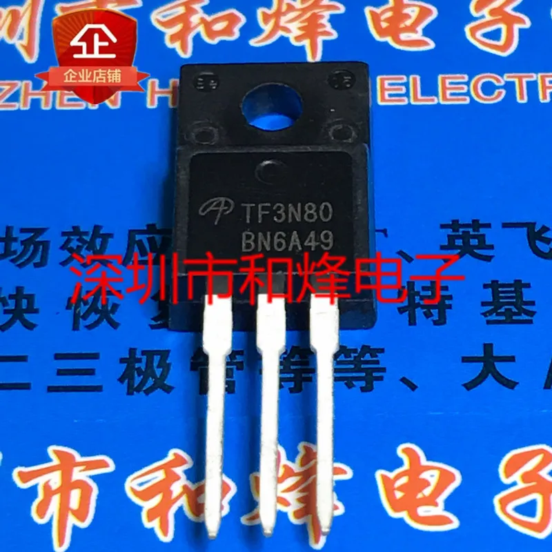 5PCS-10PCS TF3N80 AOTF3N80 TO-220F 800V 3A New And Original On Stock