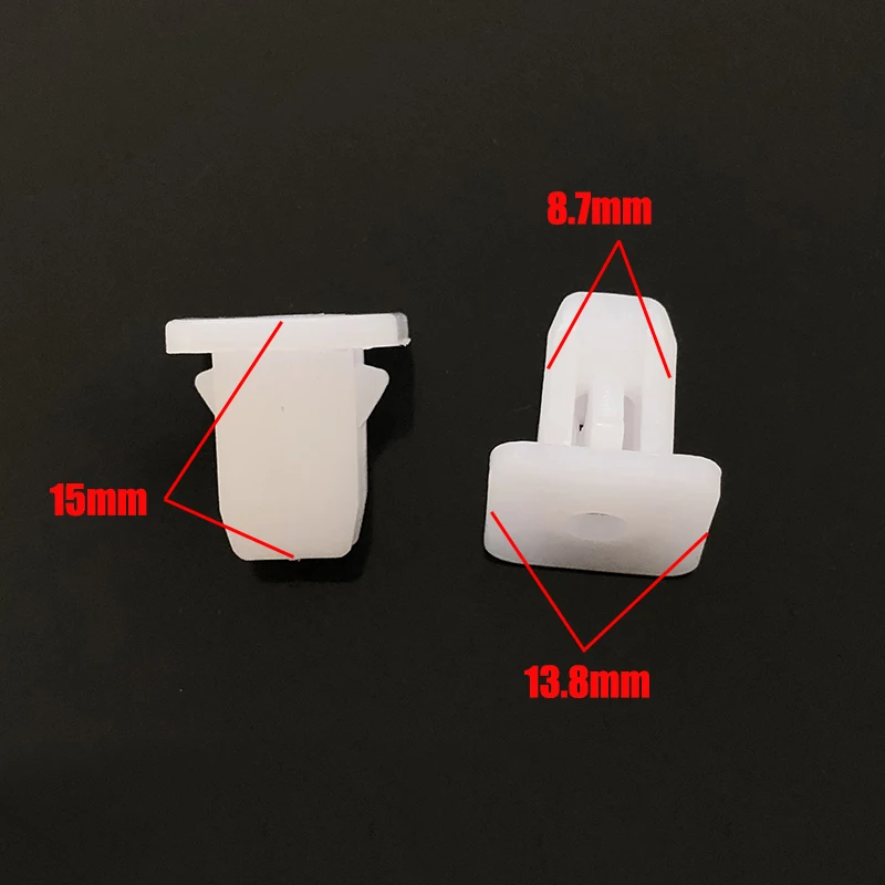 20/50/200pcs white square fasteners for car, rivet retainer clips for car bumpers, car door embellishment panel clip