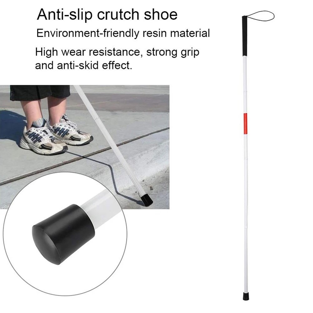 Folding Blind Cane Aluminum Walking Stick Crutch Reflective Blind Walking Stick Crutch Cane For Visually Impaired About 124 Cm 3