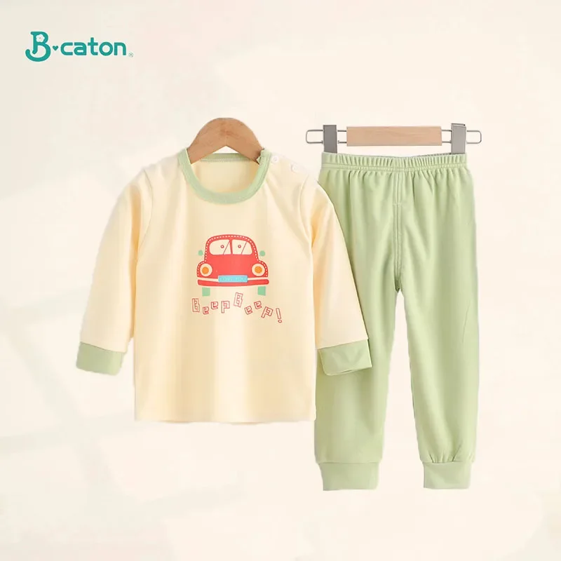 Autumn Winter Children Sets Long Sleeve Cartoon Children Clothing Boys Girls Underwear Sleepwear Round Neck Kids Clothes