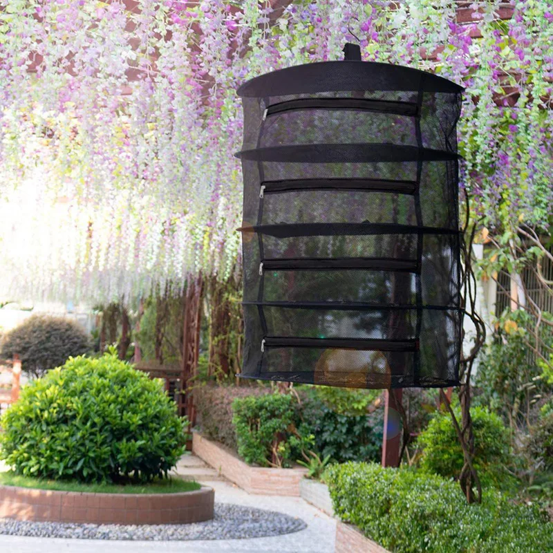 

2/4/6/8 Herb Drying Net Layers Folding Drying Net for Herbs Hanging Basket Dryer Bag Mesh for Flowers Buds Plants Organizer