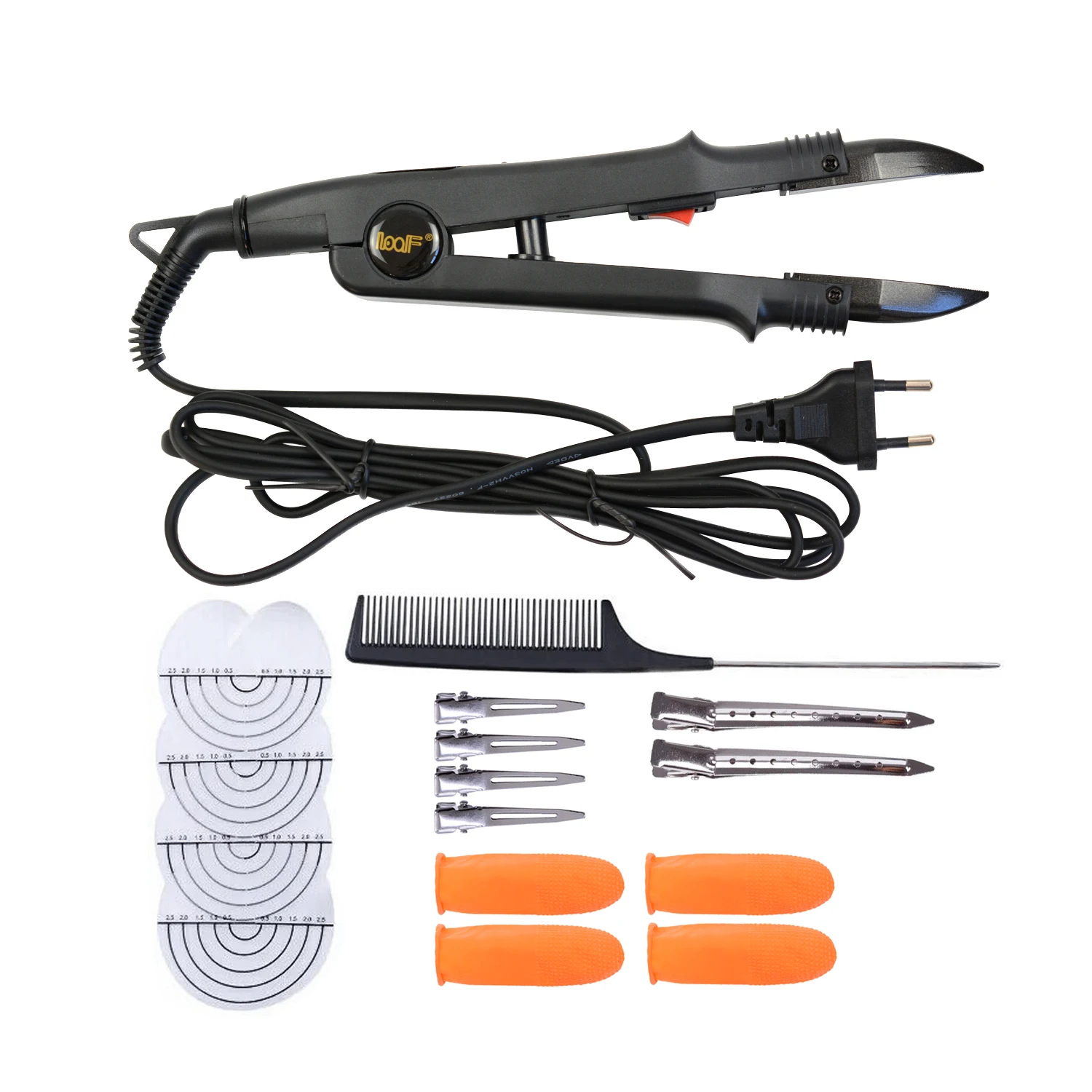 

1Set Fusion Iron Heat Connector Hair Extensions Machine Constant Temperature EU/US Plug Hair Accessory Kit Keratin Bonding Tools