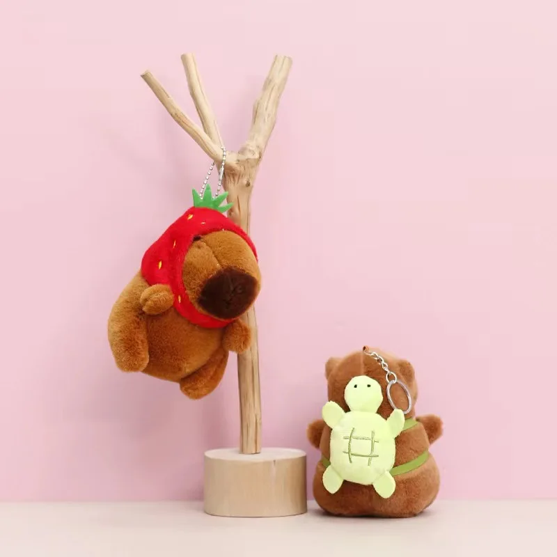 Hot sale capybara keychain mini plush custom stuffed animal capybara keychain 2