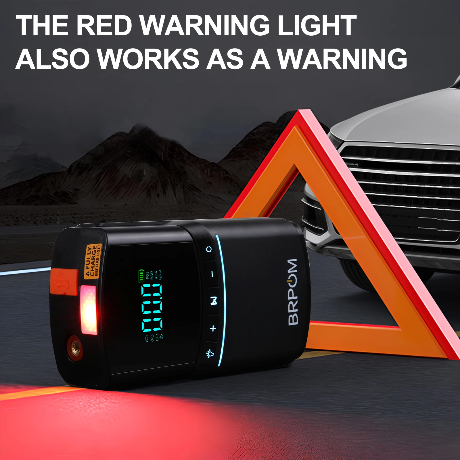 4 in1 Car Jump Starter Emergency Air Pump 150PSI Air Compressor 8000mAh Peak Current 800A Starter Device Digital Tire Inflator