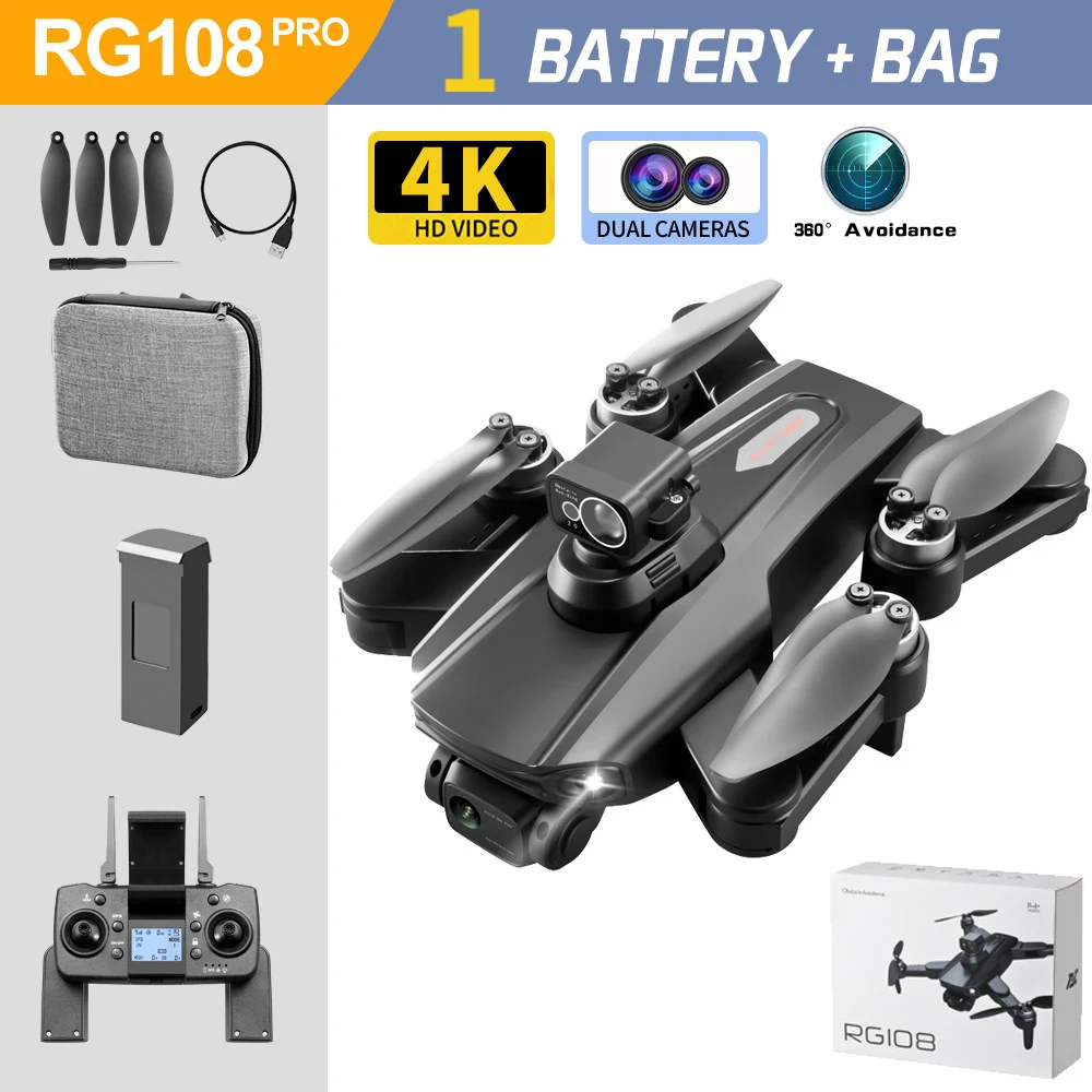 New RG101 MAX Mini Drone 4K Professional Dual HD Camera Infrared Obstacle Avoidance Altitude Hold Mode Foldable RC Plane Toys cute RC Helicopters RC Helicopters