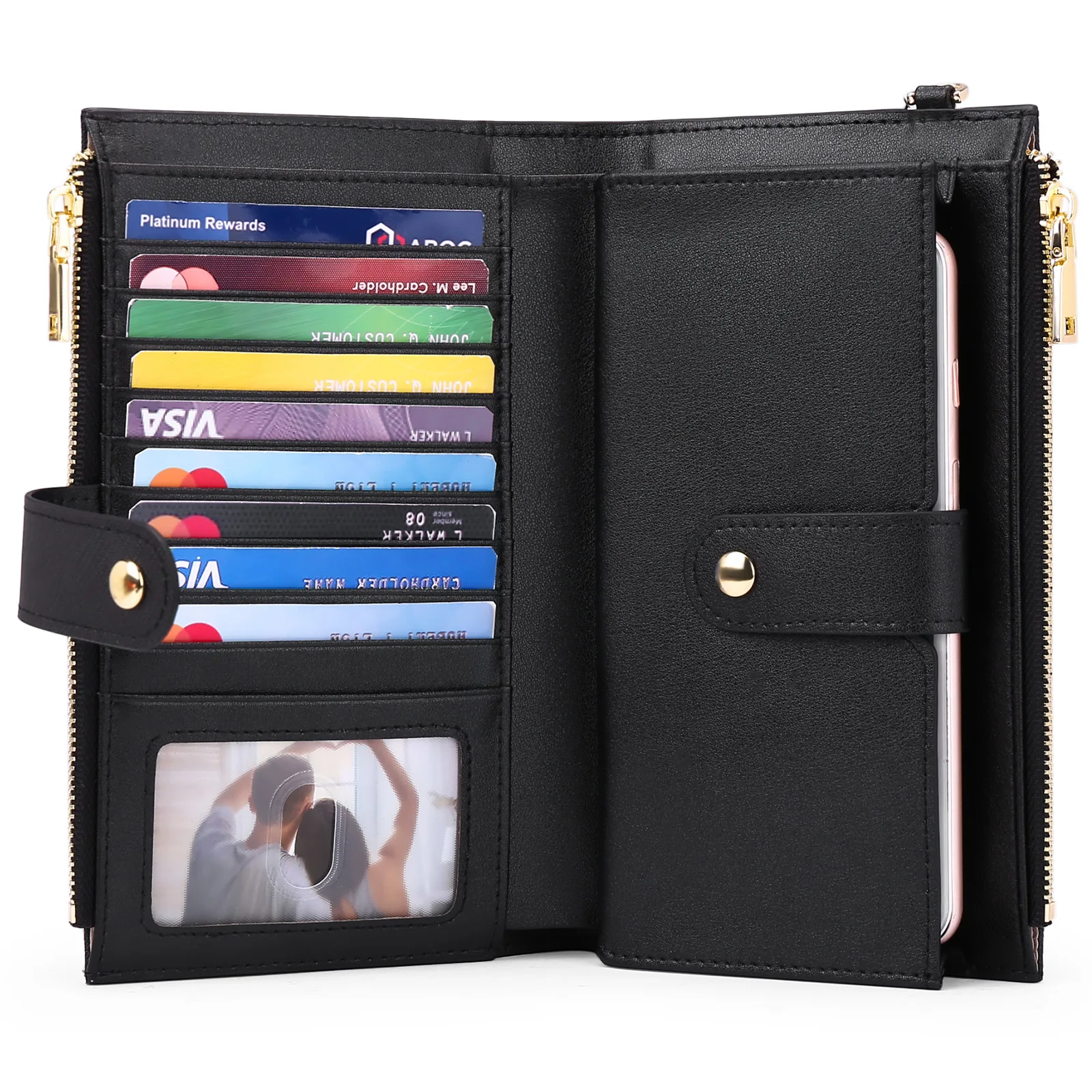 Women's Phone Wallet Bag Long Zipper Cltuch Walelt Genuine Leather Coin Purse Cow Leather Wallet Multi Card Holder