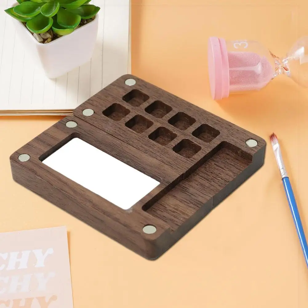 Wooden Handmade Watercolor Paint Box Empty Palette Mini Palette Travel Portable Watercolor Acrylic Paint Box Painting Supplies art drawing tools plastic paint palette portable art toolbox