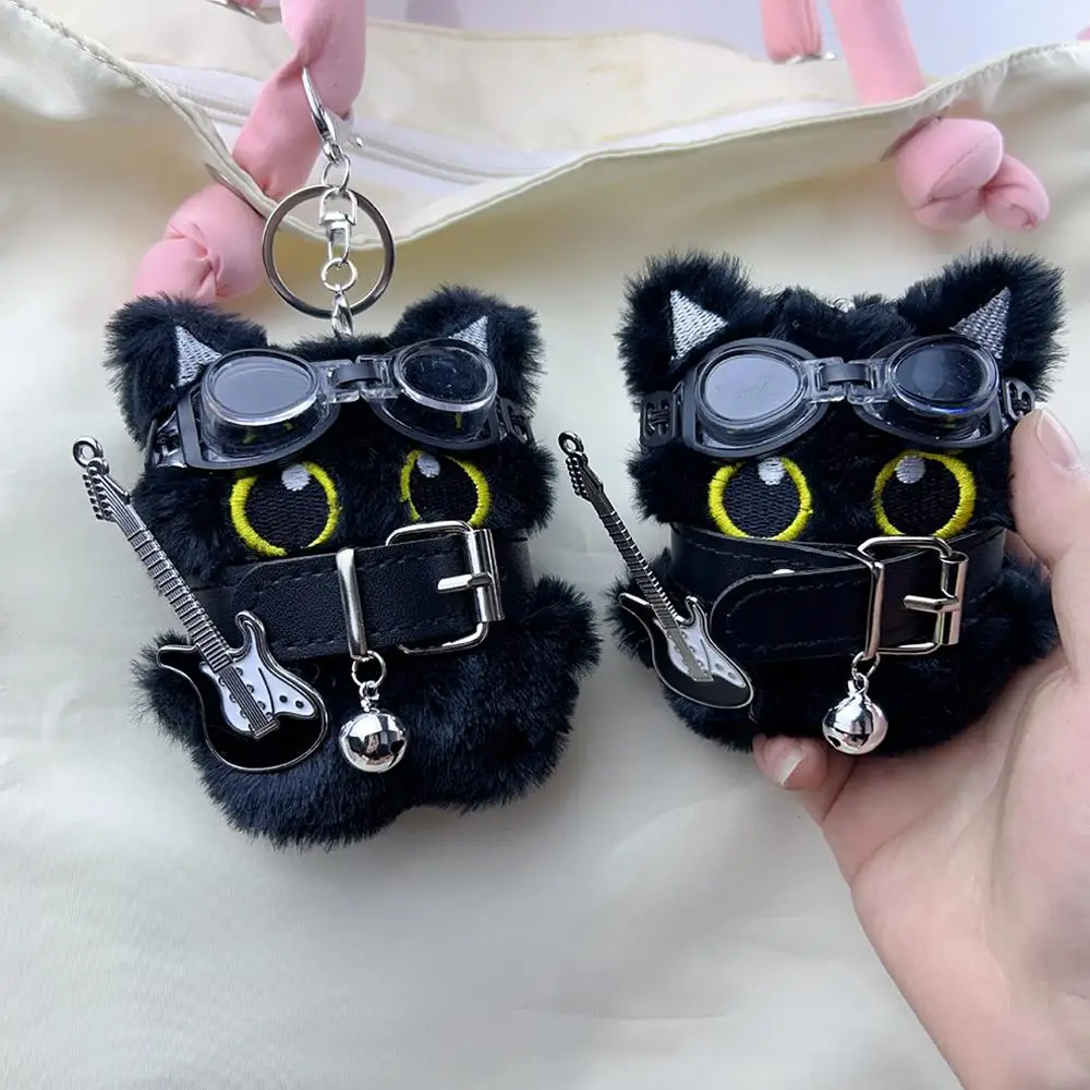 Small Pendant Cuddly Ins Black Cat Plush Dolls Cute Black Plush Keychain Bag Decor Doll Keychain Cat Keychains Bag Accessories
