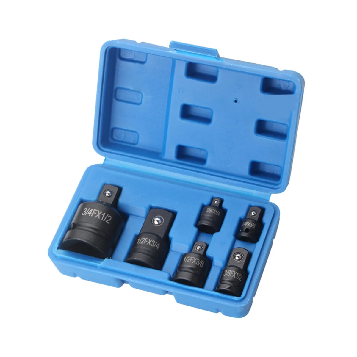 

6Pcs Adapter Pneumatic Sleeve Head 1/2 to 3/4 Blue Plastic Box for Automobile Torque Mechanical Hardware Products