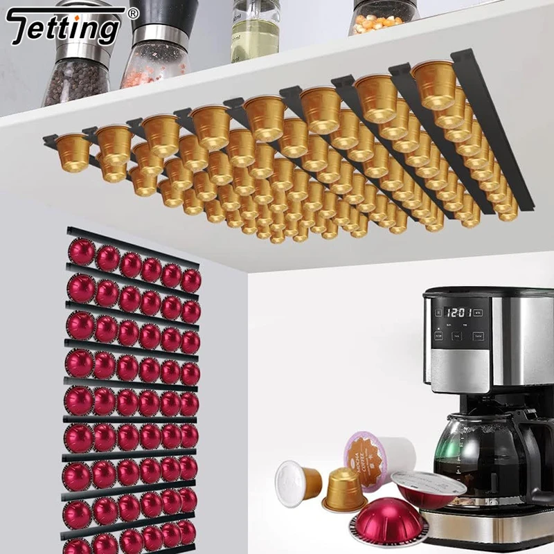 Space-Saving Coffee Pod Capsule Holder Set – 6 Pack Counter Storage Strips