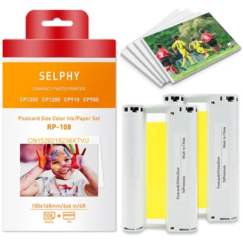 Inchiostro e carta fotografica Selphy CP1300 da 6 pollici per vassoio P compatibile per stampante Canon Selphy CP1500 CP1200 CP910 CP900 KP108IN KP36IN