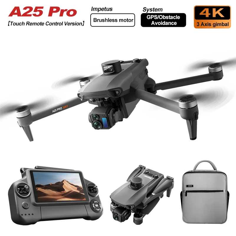 Drone di fascia alta A25PR sistema touch screen gimbal a tre assi 8k stabilizzazione meccanica a tre assi gimbal elettronico anti-vibrazione - immagine 3