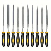 Premium Needle File Set - High-Carbon Steel Files with Non-Slip Ergonomic Handles for Precise Filing on Wood, Plastic, Model