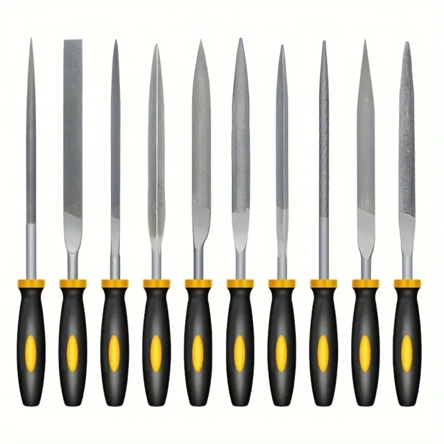Premium Needle File Set - High-Carbon Steel Files with Non-Slip Ergonomic Handles for Precise Filing on Wood, Plastic, Model