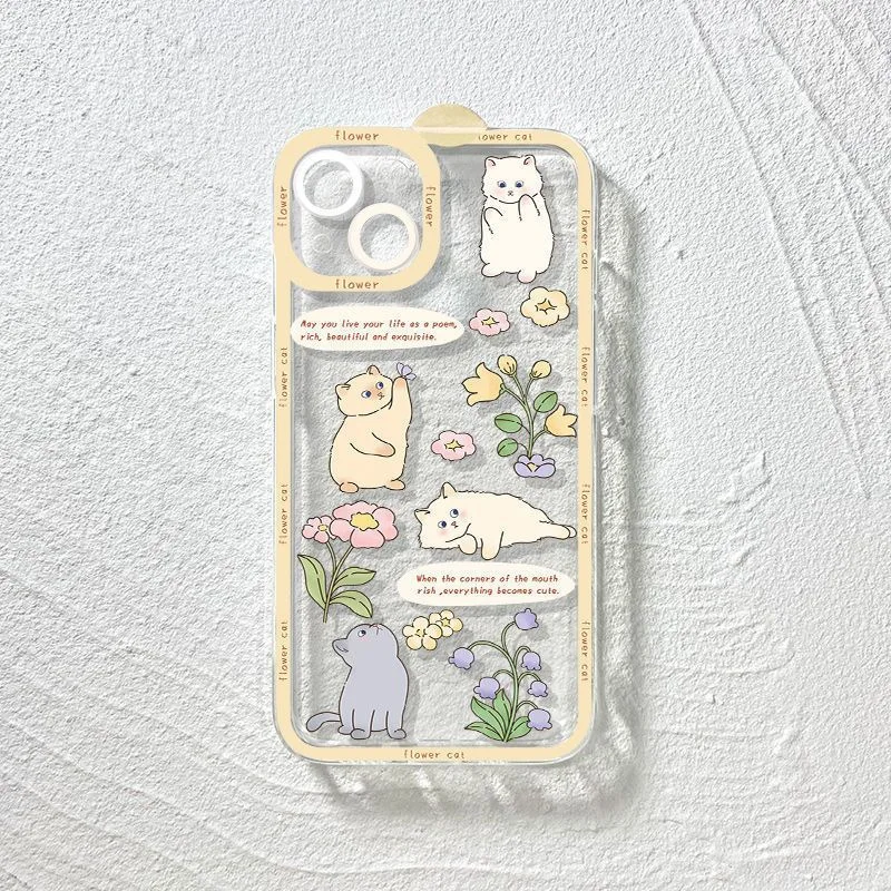 2024 New Models Flower Cat 13 Ultra 12 Suitable For Xiaomi Phone Case 14 Angel Eye 11 Pro Transparent Soft Case
