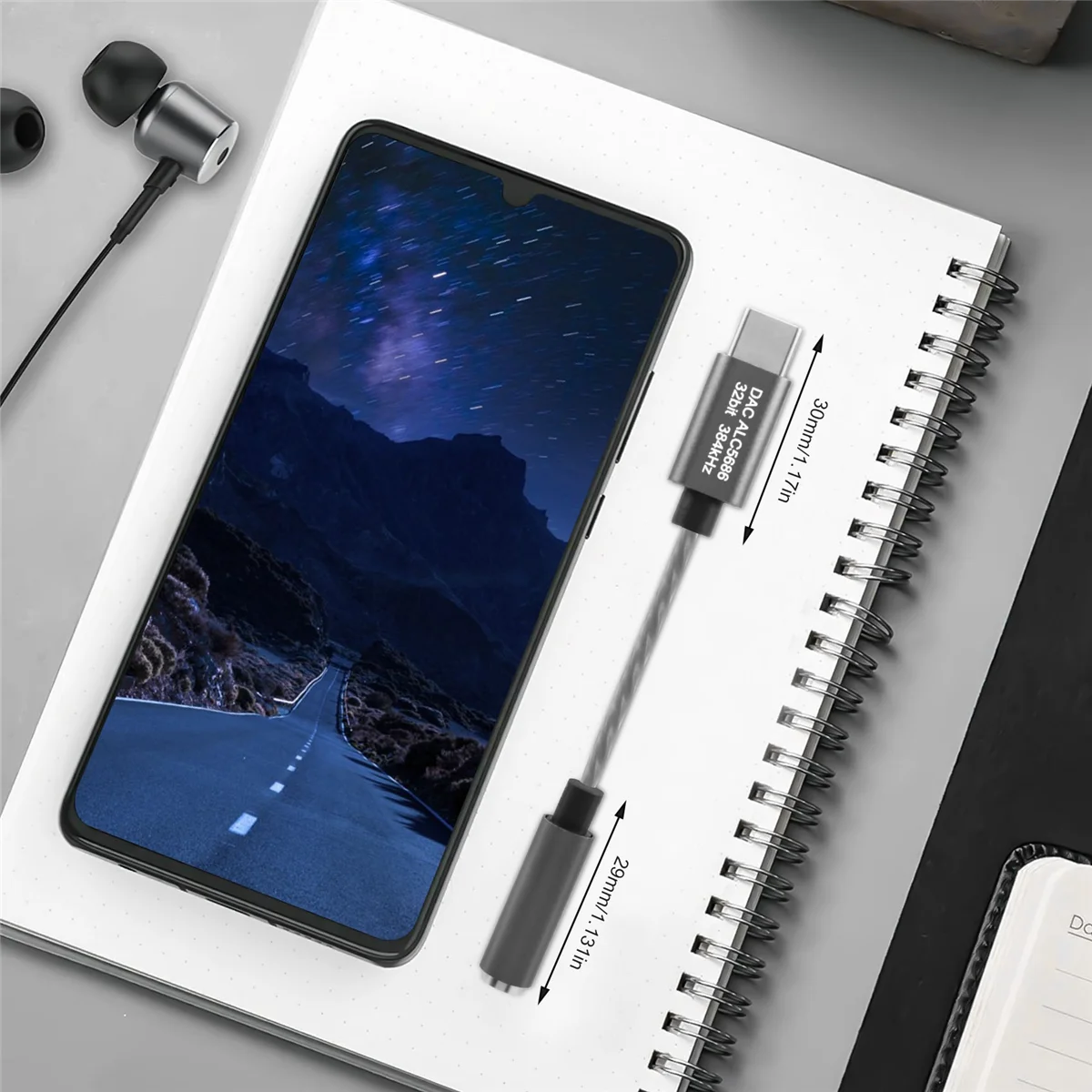 

Адаптер DAC 32 бит 3,5 кГц Realtek ALC5686 USB к 384 мм для наушников SAMSUNG Smartphone (серый)