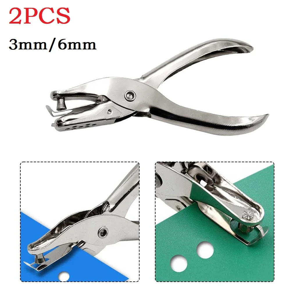 

2PCS 3/6mm Single Hole Puncher Metal Pore Diameter Punch Pliers Hand Paper Scrapbooking Punches For Hand Tool Accessory