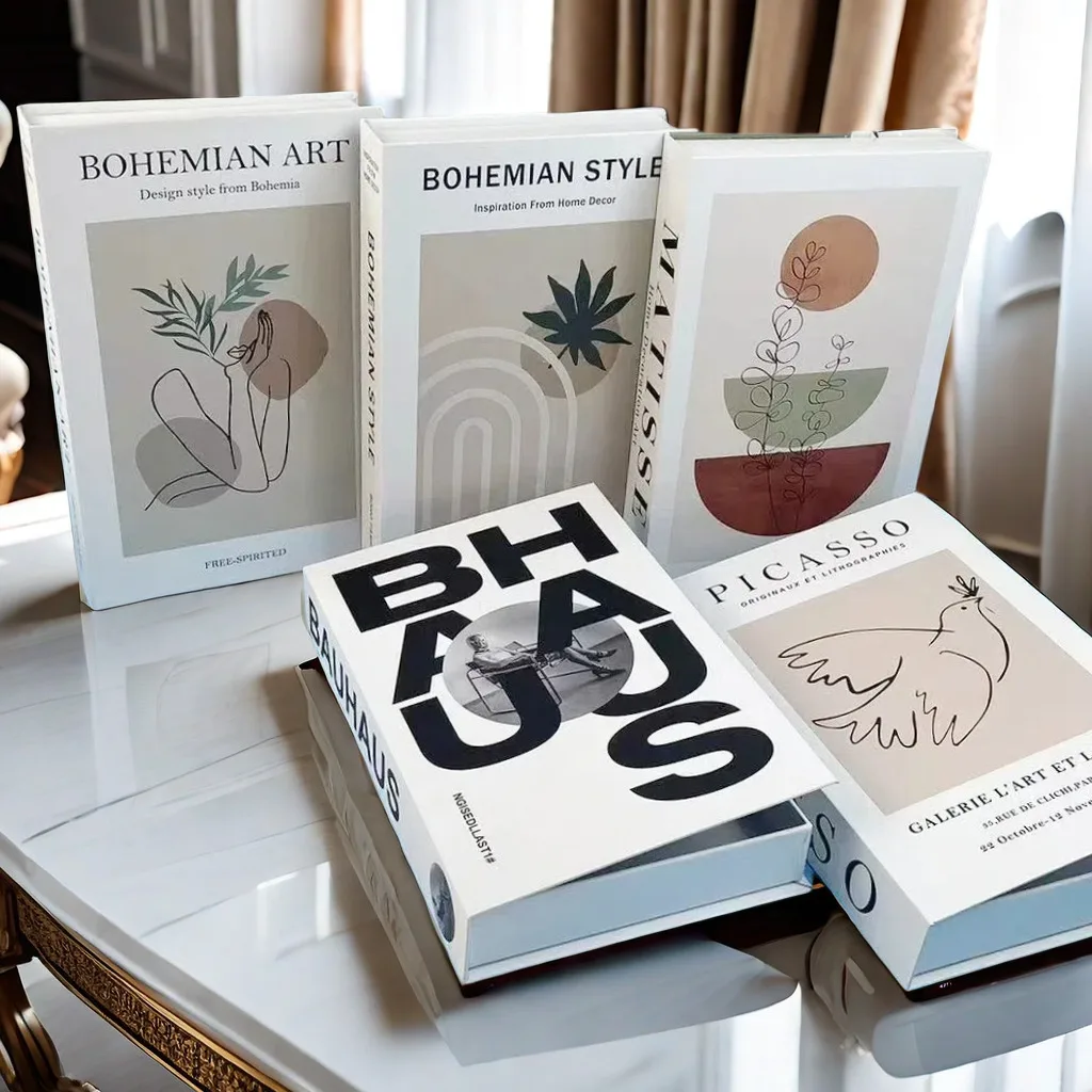 Faux Livres Décoratifs Vintage - Ensemble Pour Bibliothèque, étagère Ou Table Basse, Décoration Intérieure Style Ferme