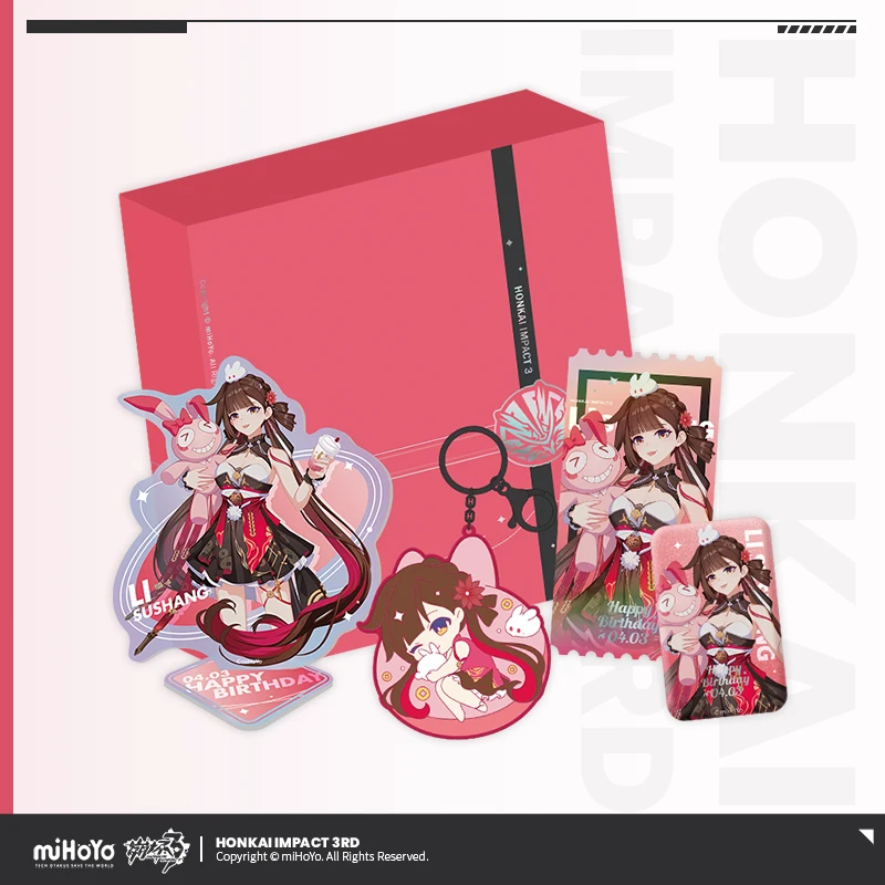 

MiHoYo Anime Game Honkai Impact 3 Li Sushang Cosplay 2023 Box Stand Model Set Pendant Badge Birthday Gift Laser Ticket Acrylic