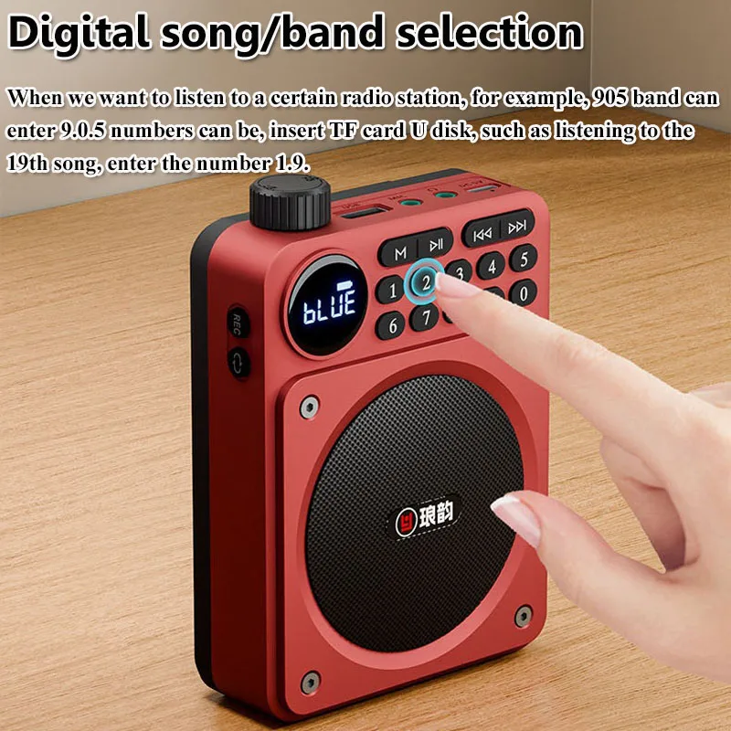  Mini Pocket FM Radio LED Display Digital Radios Receiver Portable Bluetooth Speaker Megaphone TF Card U Disk MP3 Music Player