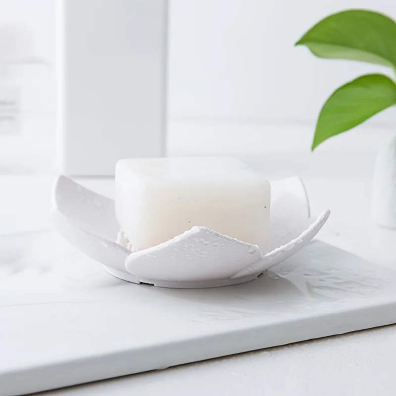 1pcs Bathroom Soap Box Lotus Design Soap Holder Silicone Soap thumbnail 10
