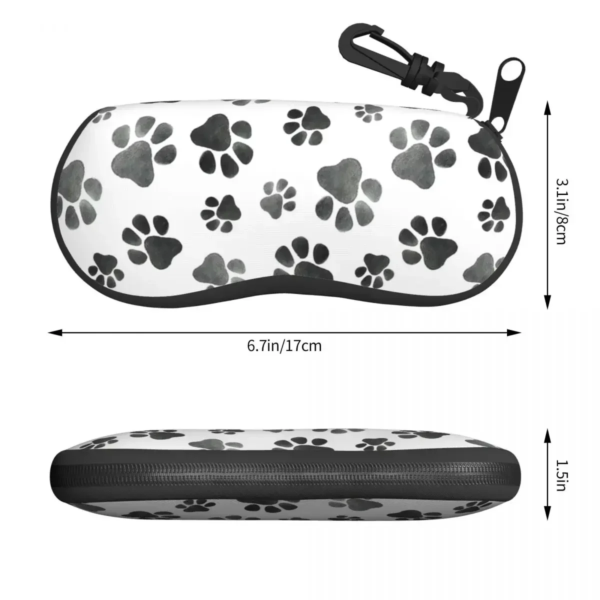 Dog Paw Pattern Glasses Case Lightweight Eyewear Storage Box Outdoor Travel Portable Anti-Pressure Sunglasses Case Pouch
