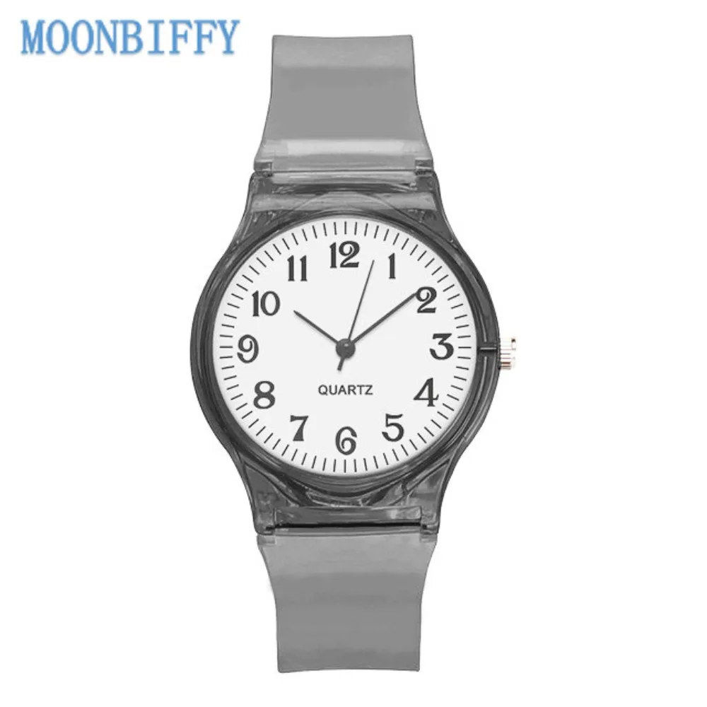 

Children Quartz Watches Sport Baby Student Plastic Band Student Watch Relógios Para Estudantes Simple Transparent Kids Watch