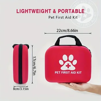 61pcs portable EVA emergency dog ​​and cat pet first aid kit set for outdoor travel and camping with medical supplies 2