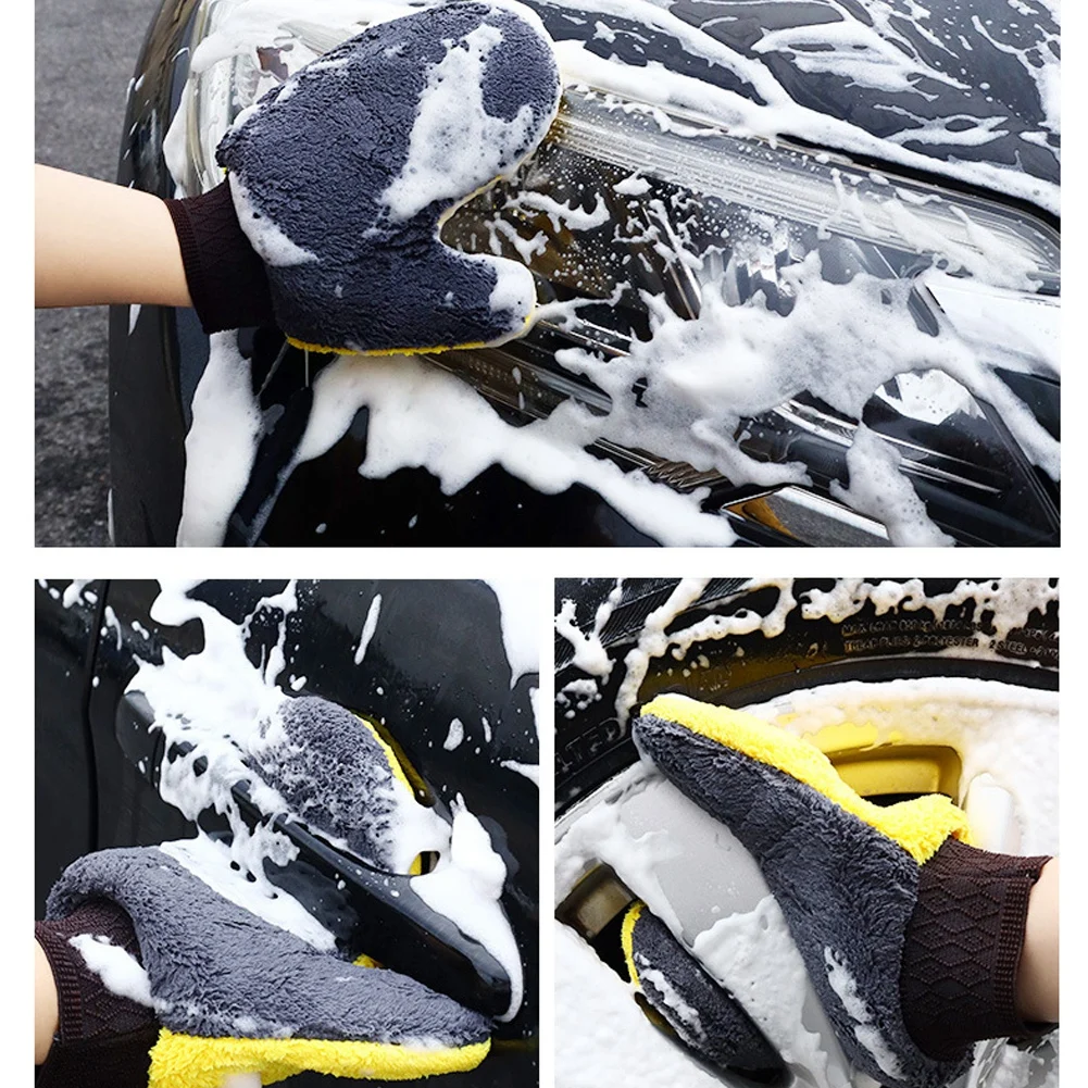 1PCS Car Washing Glove Coral Fleece Chenille Cleaning Washing Mitt Cleaning Tools for Car Wash