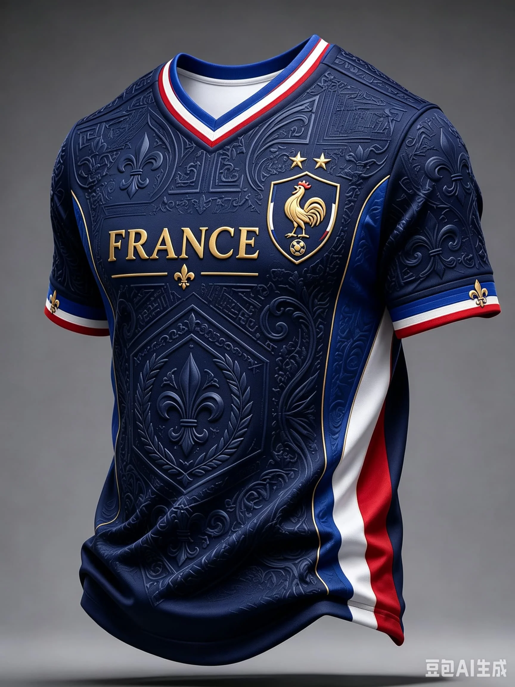 Neues Herren 3D Frankreich Hahn T-Shirt, Bedrucktes Kurzarm-Fußballtrikot der französischen Nationalmannschaft, Sommer Casual Flaggen-Streetwear-Oberteil