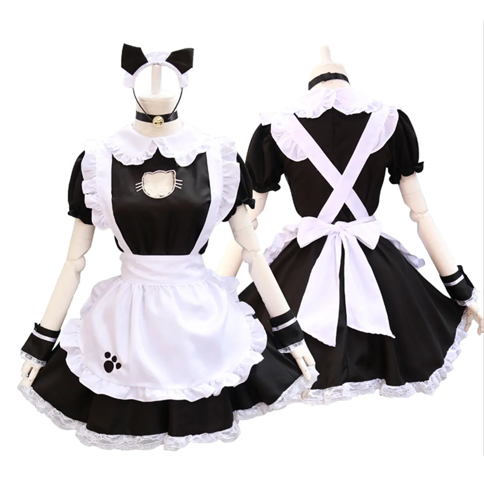 

Maid Dress Women Cute Cat Maid Cosplay Costume Anime Show Outfit Restaurant Waitress Dress Lolita Dresses