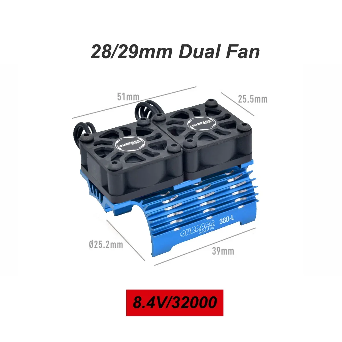 High-Performance Metal Heat Sink with Cooling Fan for RC Car Brushless Motors
