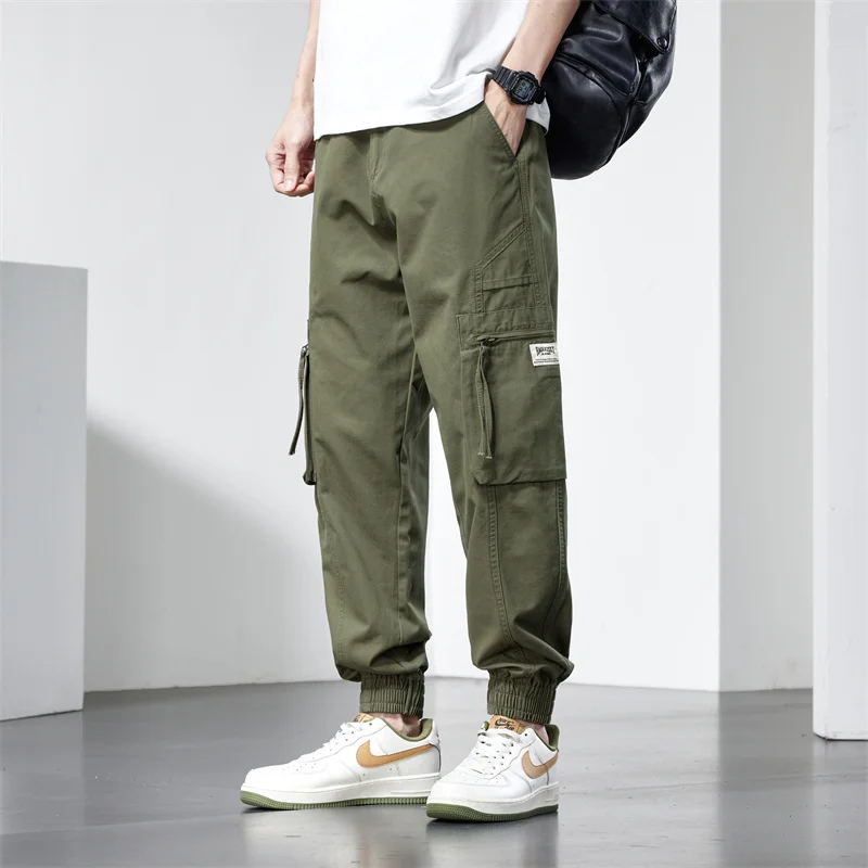 Men's Relaxed Fit Stretch Cargo Pant with Multi-pocket Straight Tube Loose Outdoor Hiking Twill Track Jogger Work Sweatpants