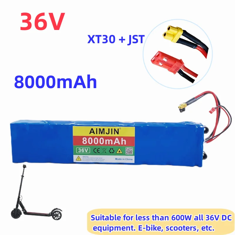 

36V 8.0Ah 18650 Lithium Battery Pack 600W Applicable For XIAOMI M365 Electric Scooter Bike Built-in BMS Power Tool Battery