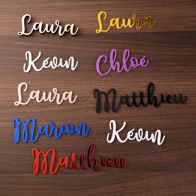 20Pcs Wood Personalized Wedding Name Place Cards Custom Laser Cut Names Place Setting Sign Dinner Party wooden name blocks wooden place cards