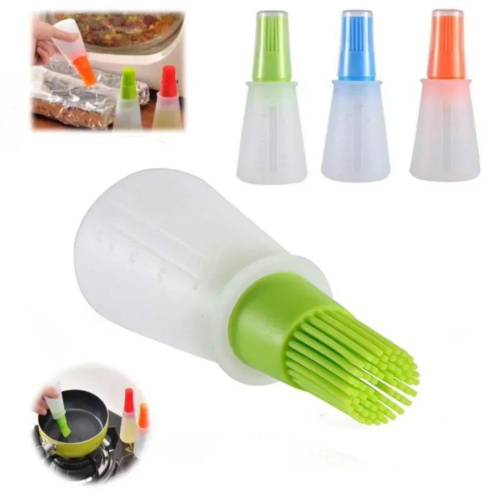 Portable Oil Bottle Barbecue Brush Silicone Kitchen BBQ Cooking Tool Baking Pancake Barbecue Outdoor Camping Accessories Gadgets