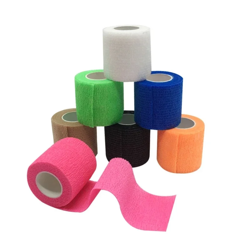 

5cm Waterproof Self Adhesive Stretch Disposable Bandage Tattoo Handle Tube Grip Bandage Cover Wraps Tapes Finger Protection