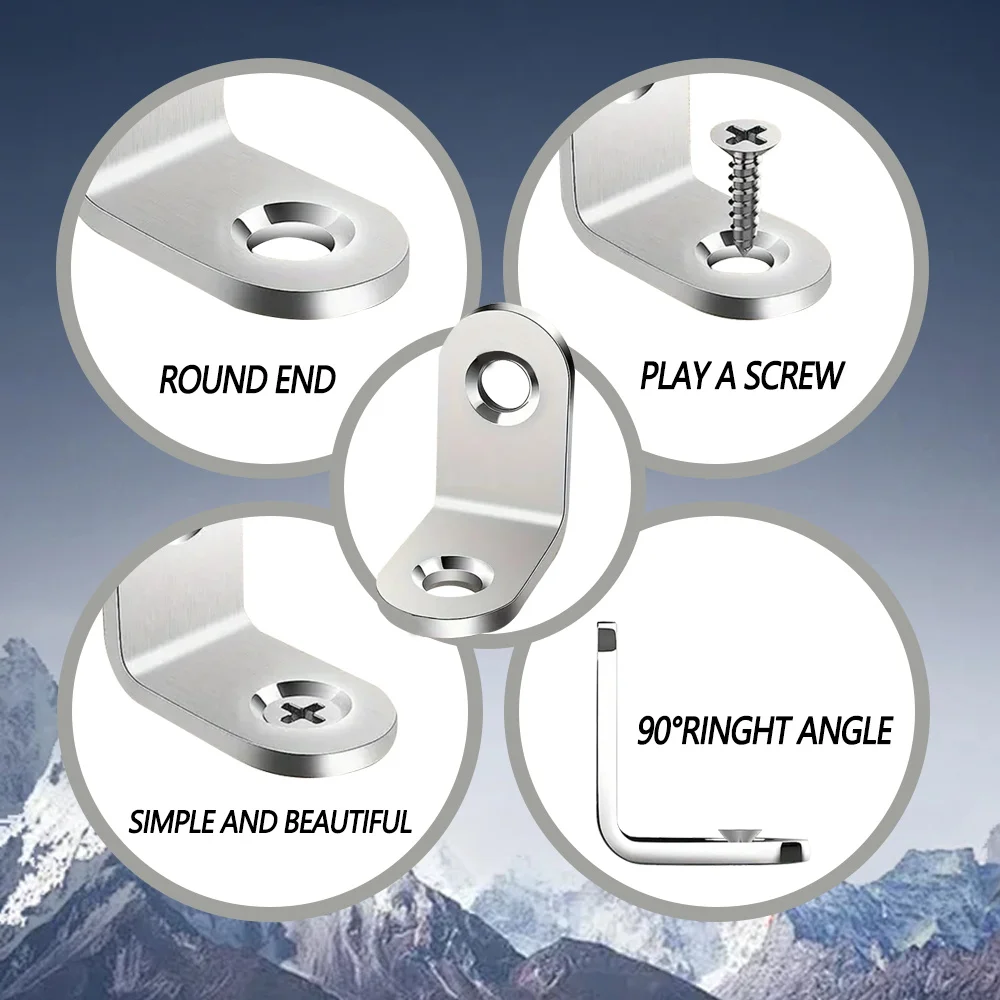 Description Picture 3 of item50pcs/set L-shaped stainless steel right Angle support bracket accessories, heavy duty connecting Angle connectors,   hardware