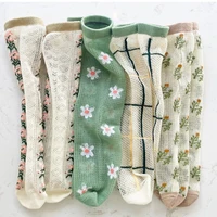 New Girls Baby Stacked Socks Summer Thin Breathable Mesh Korean Girl Kid Stockings Soft Cotton Children Printed Long Tube Socken 1