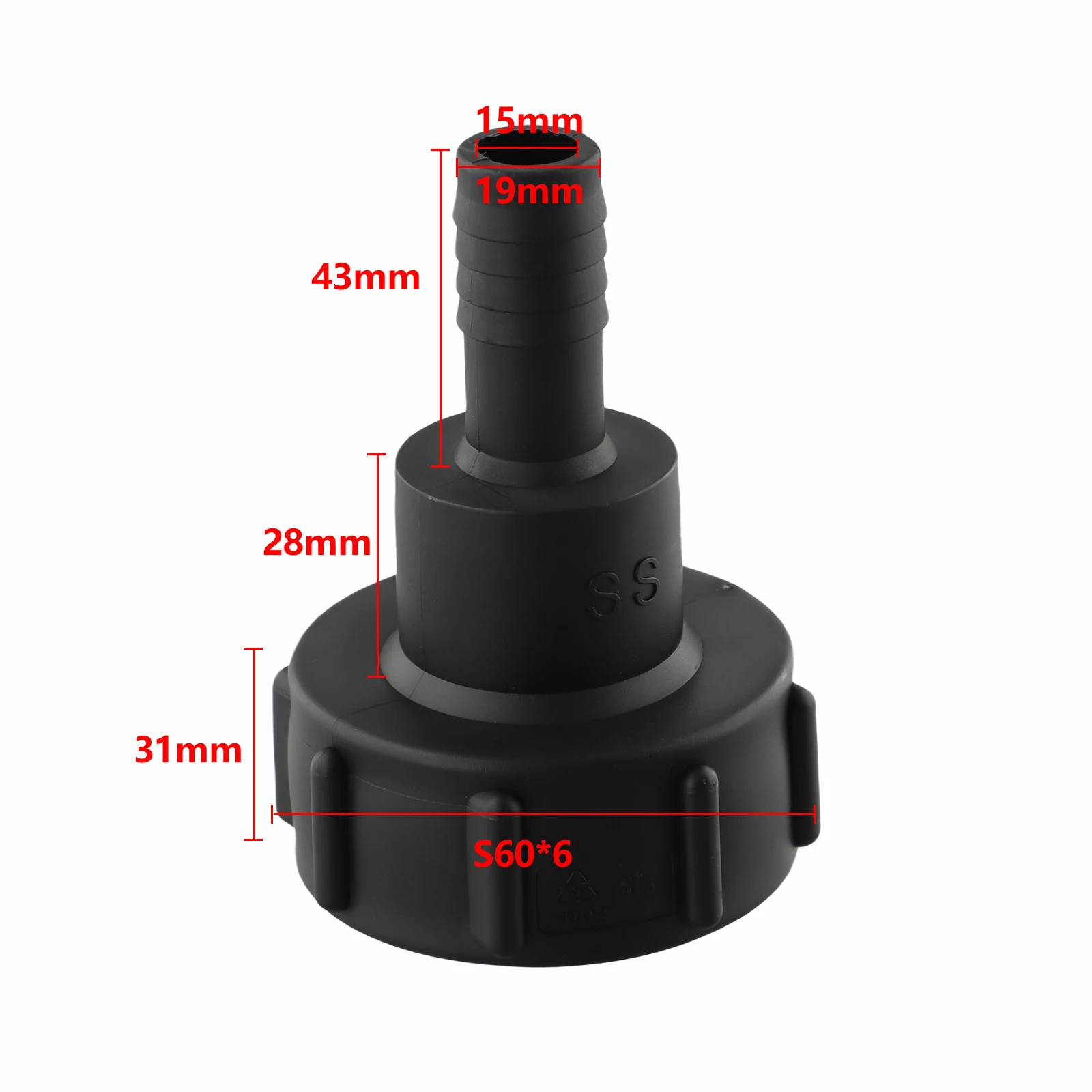 

1000L IBC FS60 X 3/4 Inch 20mm Water Tank Garden Hose Adapter Fitting Tool IBC Tank Adapter Water Tap Connectors Hose Adapt