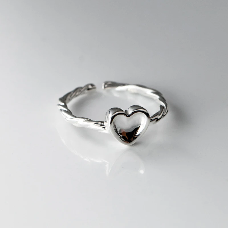 100% 925 Sterling Silver Smooth Love Twist Cord Ring Moda Donna Personalizzato Aperto Regolabile Gioielli Bomboniera