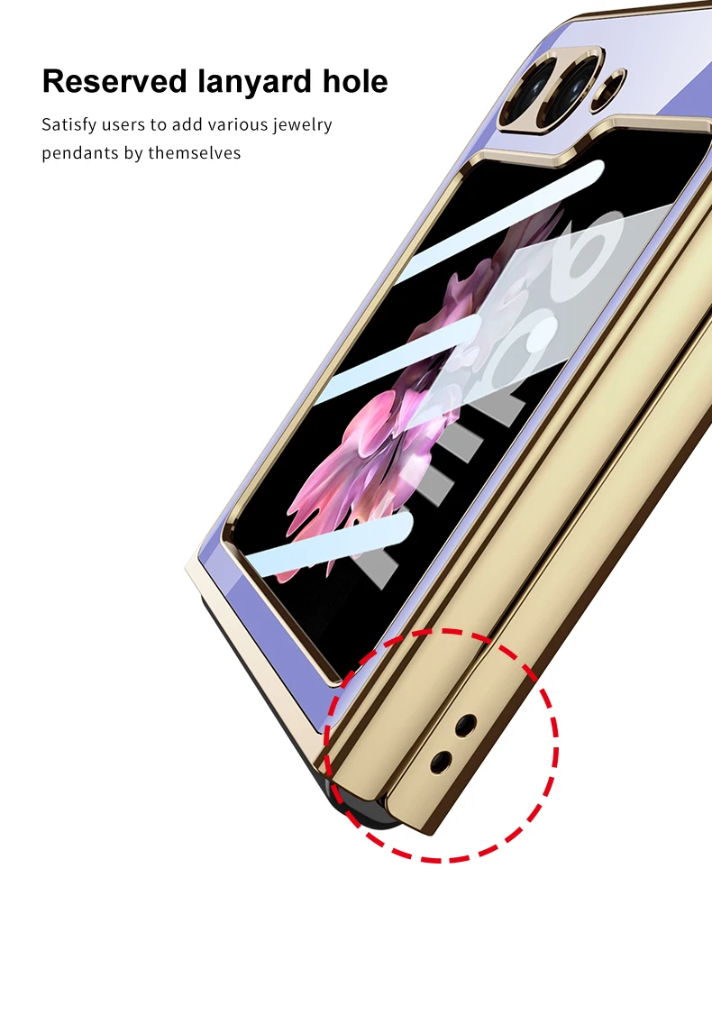 Painted Elk Pattern Glass Case For Samsung Galaxy Z Flip 6 5 Outer Screen Glass